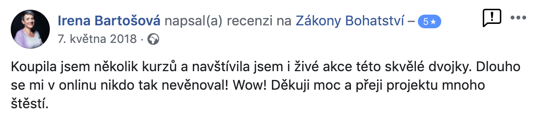 Reference - Irena Bartošová